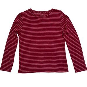 Talbots Red & White Striped Long Sleeve Tee – Size Petite Small